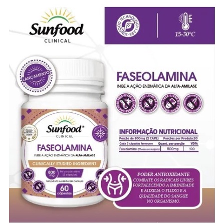 Faseolamina 60 Caps 800mg Sunfood | Shopee Brasil