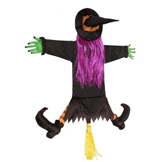 2 bonecas bruxa para o dia das bruxas | Decoração ao ar livre - Bruxa  engraçada batendo na árvore, boneca pendurada para decoração Halloween  Littryee