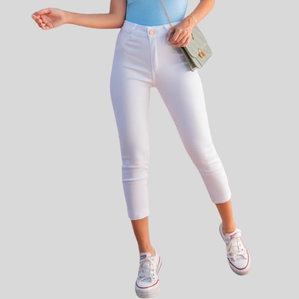 Calça de Sarja Feminina Capri - Branco