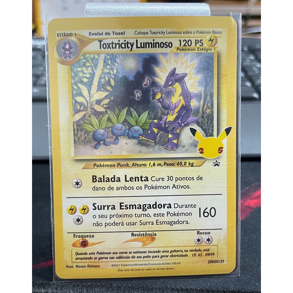 Toxtricity (carta rara) + Toxel (básico e evolução) - Pokémon TCG Cards  (original em português)