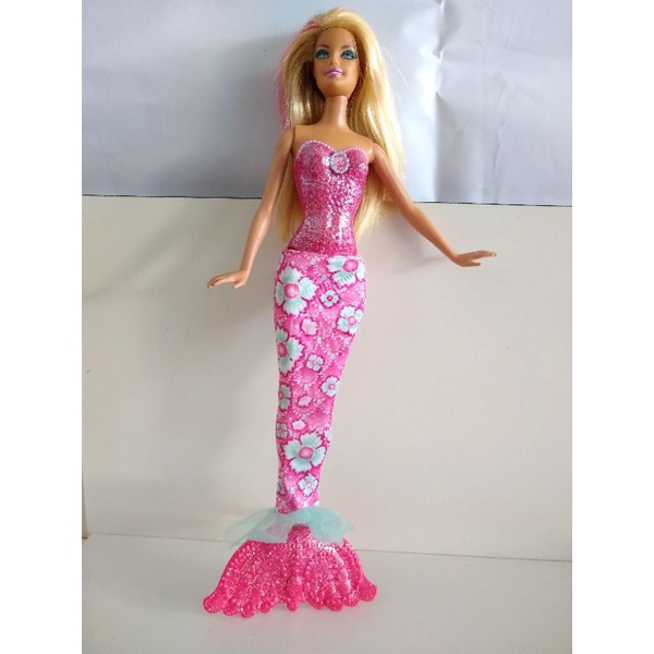 Barao Mattel Barbie Sereia Cabelos Rosa