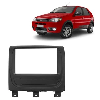 Moldura 1 / 2 Din - Fiat Palio Way 2014 - Japonês/Chinês - Preto