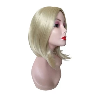 Peruca Sem Franja Cabelo Loiro Claro Curta Long Bob