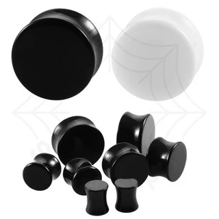 2 Unidades De Alargadores Plug De Orelha Preto, Branco Ou Transparente