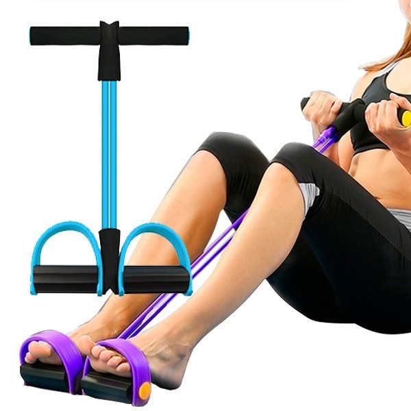 Corda Elastica Per Addominali Fitness HUAXU - 4 Tubi Regolabili Per Sit Up, Attrezzo Palestra Portatile - Foto 2
