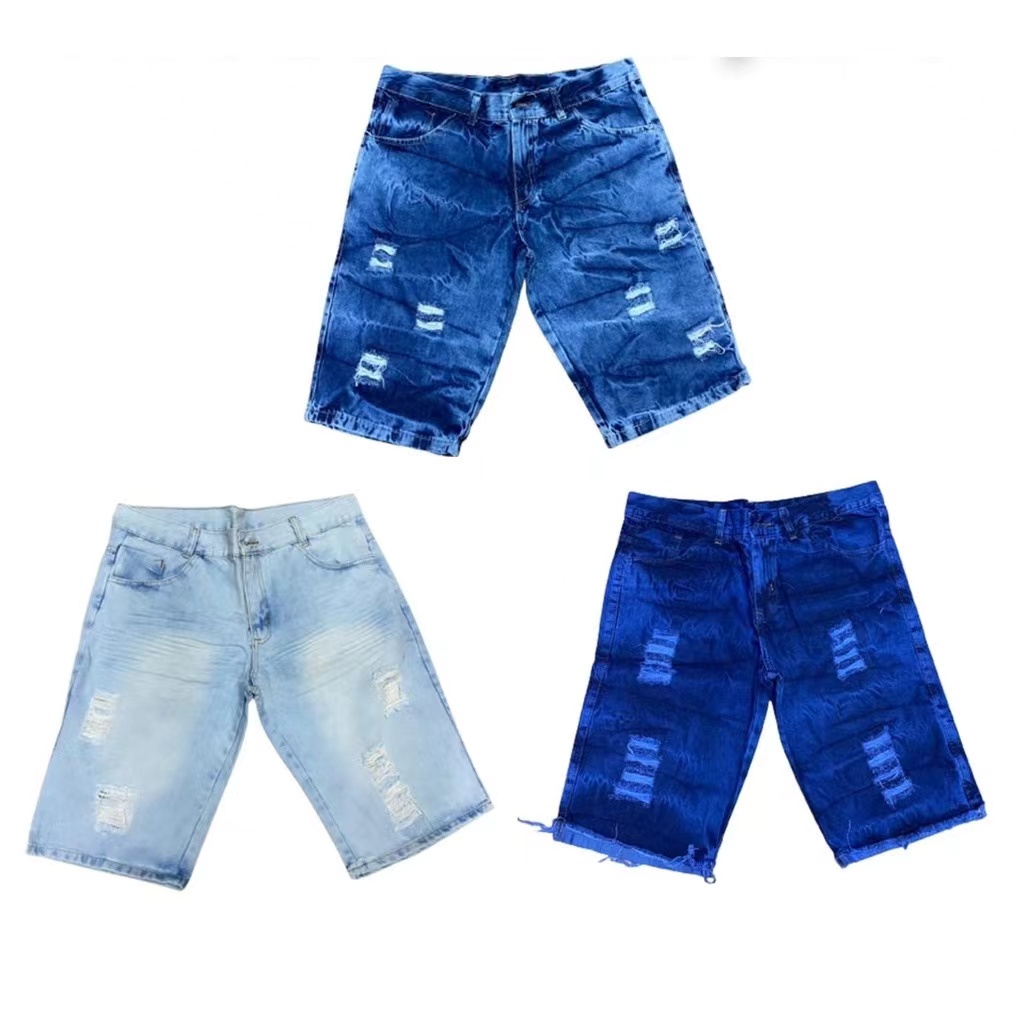 Kit Bermudas Masculina Jeans Bermuda Rasgada Destroyed Estilo Jogador Shopee Brasil