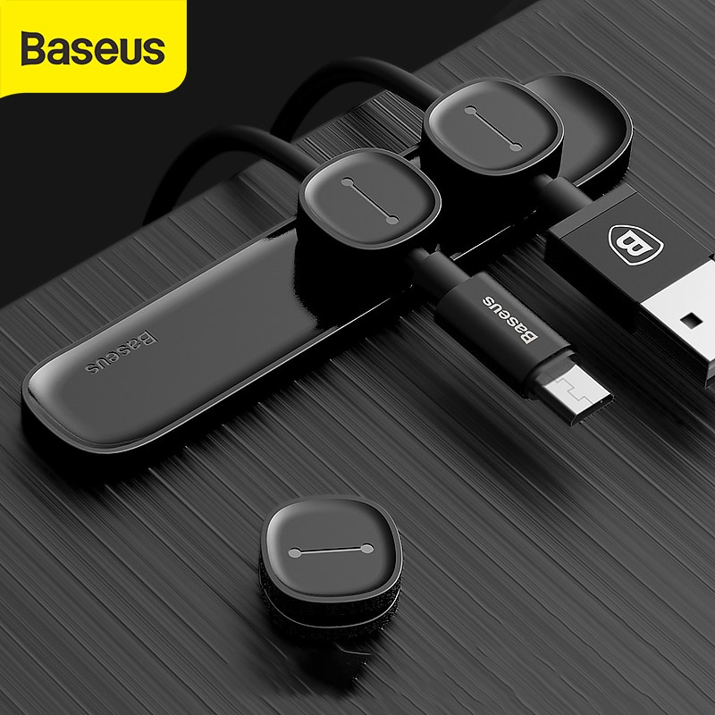 Baseus Protetor Magnético Cabo Clip Desktop Arruma Organizador USB Carregador Suporte