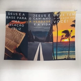 Bandeira painel trio Culto Evangelismo Em Tecido Oxford