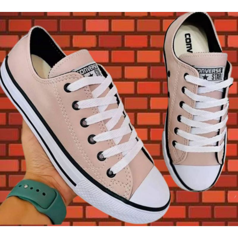 Tênis Converse All Star Branco Couro Sintetico Feminino e Masculino sola  baixa - Tamanho 34