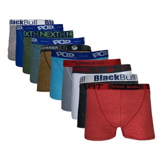 Kit 10 Cuecas Boxer Box Microfibra Lisa e Estampadas Adulto