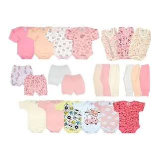 Kit 23 Pçs Enxoval Roupa De Bebê Meia Estação Feminino Masculino