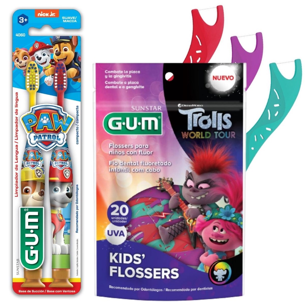 Kit 2 Escova de Dente Patrulha Canina Com Ventosa e Fio Dental Com Cabo ...