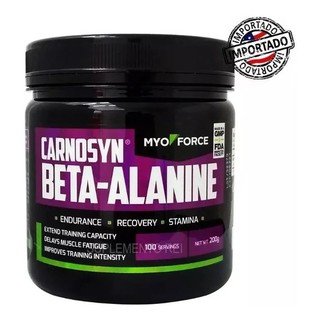 Beta Alanine Alanina Carnosyn 100% PURA 2000MG - 200g 100 Doses - Myo Force IMPORTADA!