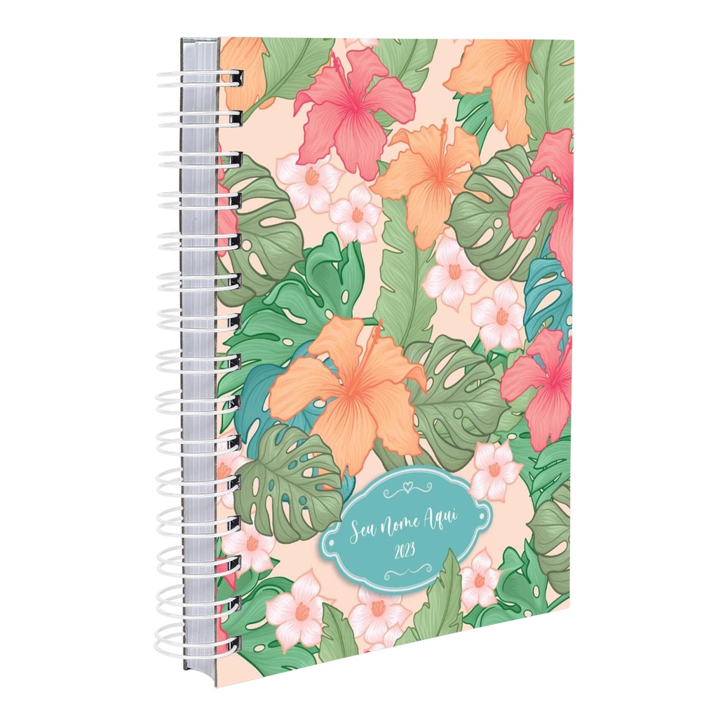 Agenda Personalizada Floral Tropical Folhas Shopee Brasil