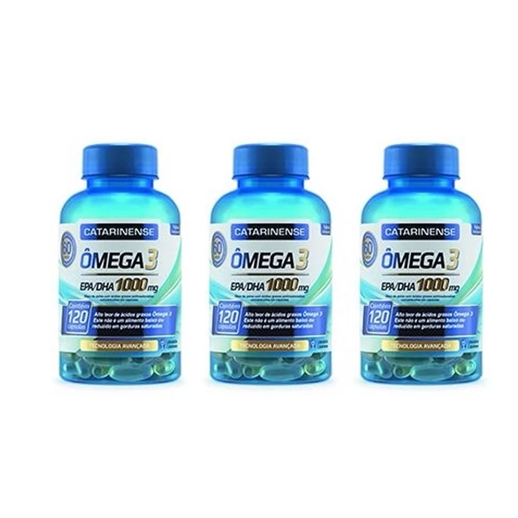 Ômega 3 1000mg 120 cápsulas Catarinense- Kit com 3 unidades.
