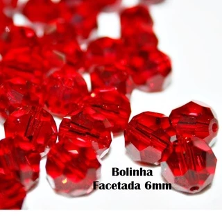 Miçanga Acrìlica Sextavada 6 mm 25 Gramas Aproximado 220 unidades Bola Facetada Várias Cores