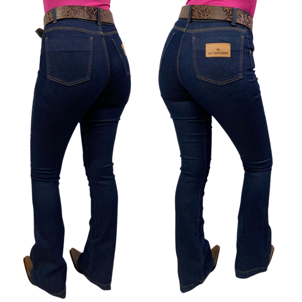 Calça Jeans Feminina Tradicional Terra De Rodeio Azul Escura