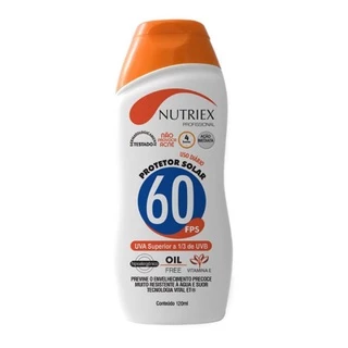 Protetor Solar FPS 60 120ML Bisnaga NUTRIEX em Oferta na Shopee