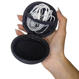 Fone de Ouvido com Case Redondo Branco MAX-07 - MaxMídia