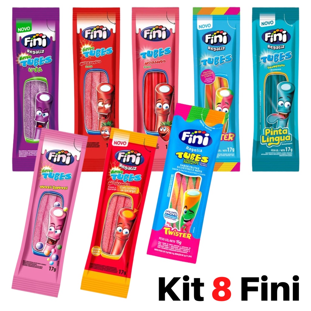 Tubes Fini Sortidos Kit com 8un - 15/17g - Super Promoção | Shopee Brasil