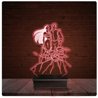 Abajur Luminária Acrílico Led - Pocahontas Disney 02