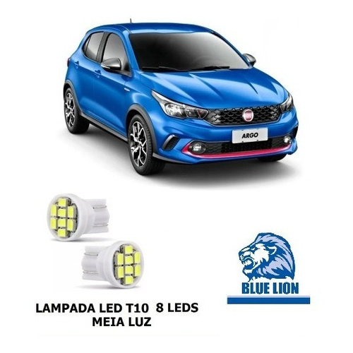 Kit Fiat Argo Led T10 Lanterna Meia Luz Posição