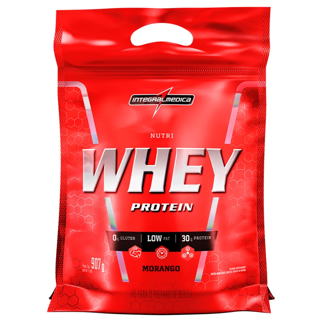 Nutri Whey Protein Integralmedica Sabor Morango 907g