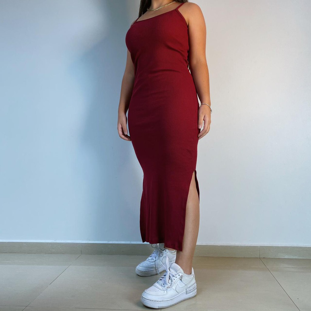 Vestido midi de alcinha shops