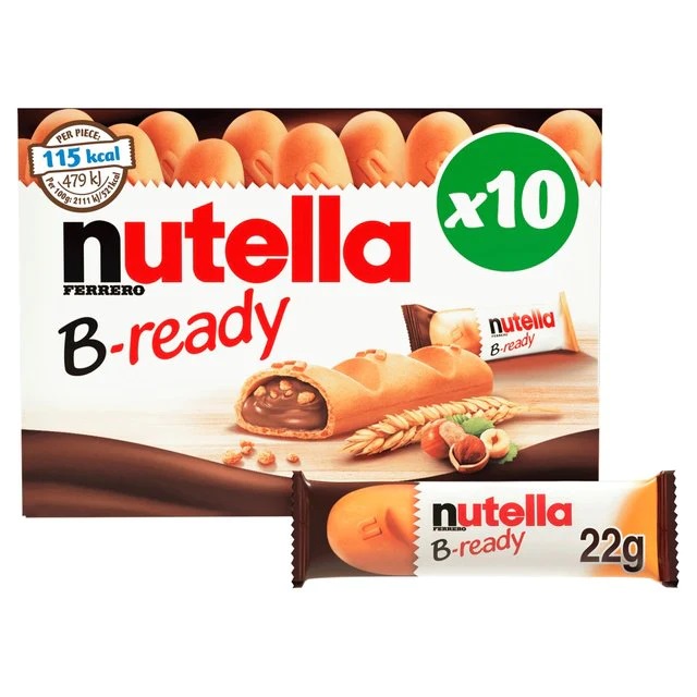 NUTELLA B-READY - BISCOITOS WAFER COM CREME NUTELLA 10X22G | Shopee Brasil