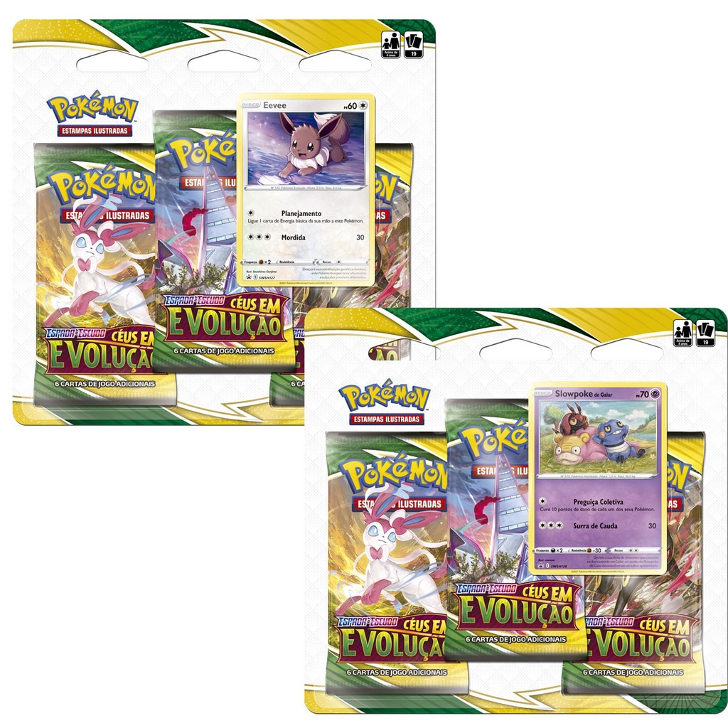 Triple Pack Pokémon Eevee Espada e Escudo 7 Céus em Evolução Copag - 30659