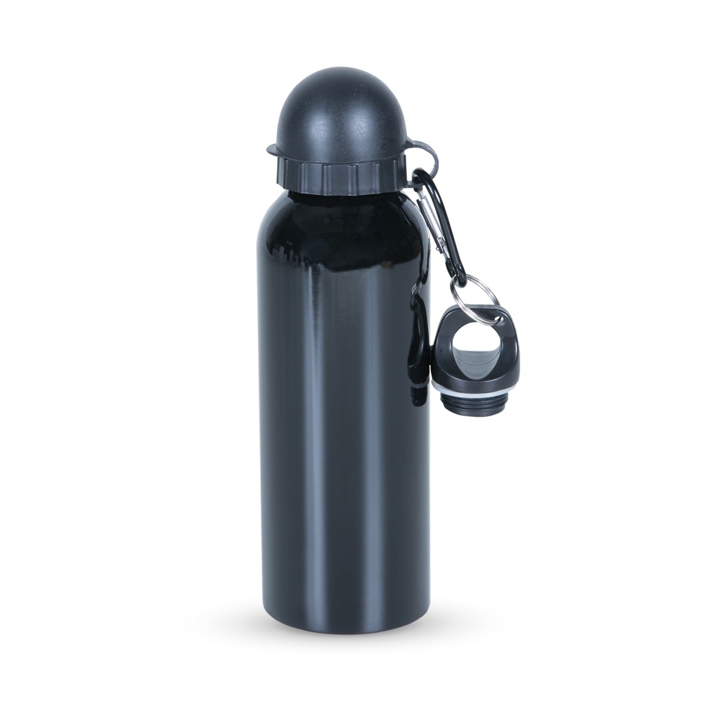 Garrafa Inox Preta 500ml Metálica 2 Bicos
