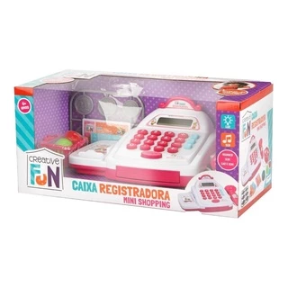 Brinquedo Creative Fun Caixa Registradora Mercadinho Infantil Mini Shopping Rosa Br1182