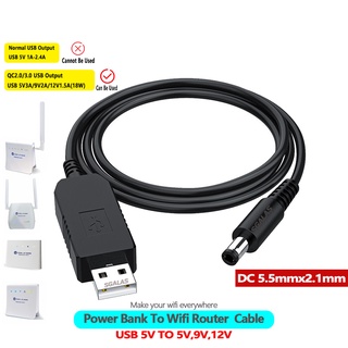 [Conversor De Cabo WiFi Para Powerbank USB 5V 12V Adaptador De Modem Conector