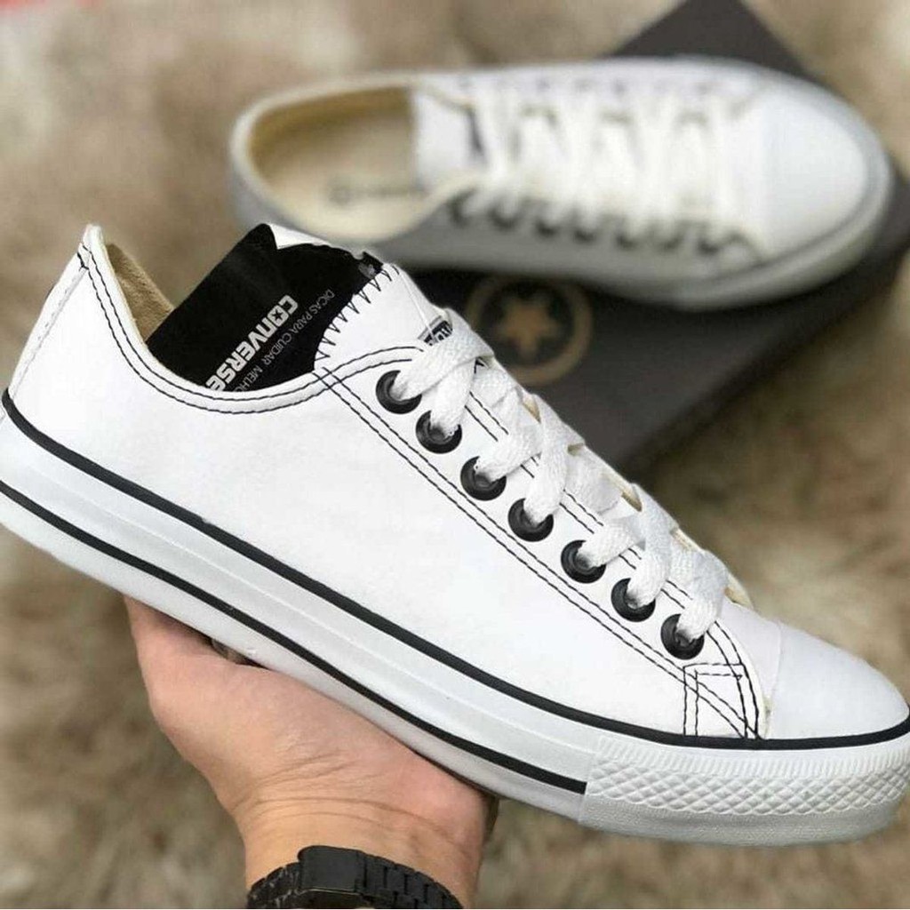 Tenis all star cheap branco em couro