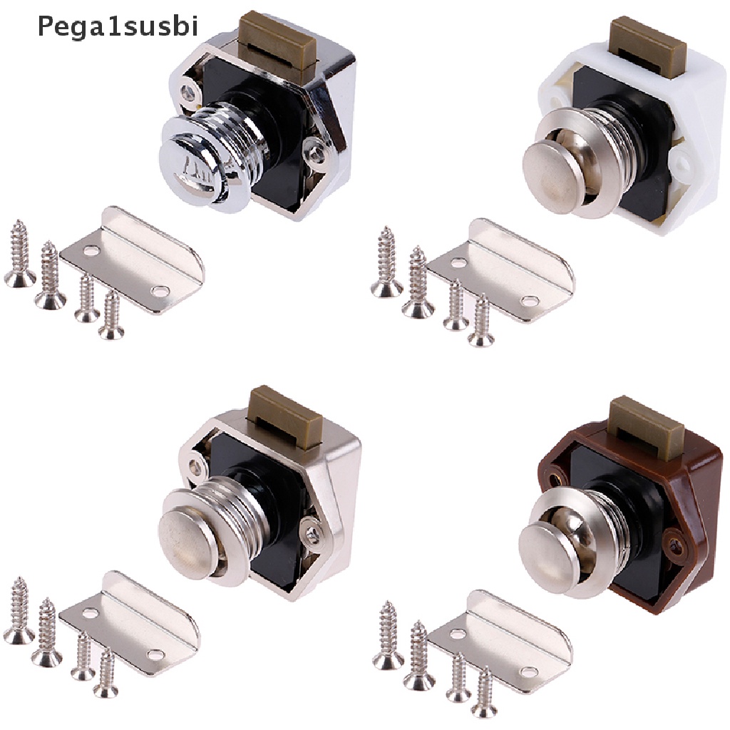 [Pega1susbi] Push Lock Button Catch Lock Cupboard Door Knob Motorhome RV Cabinet Latch Knob Good goods