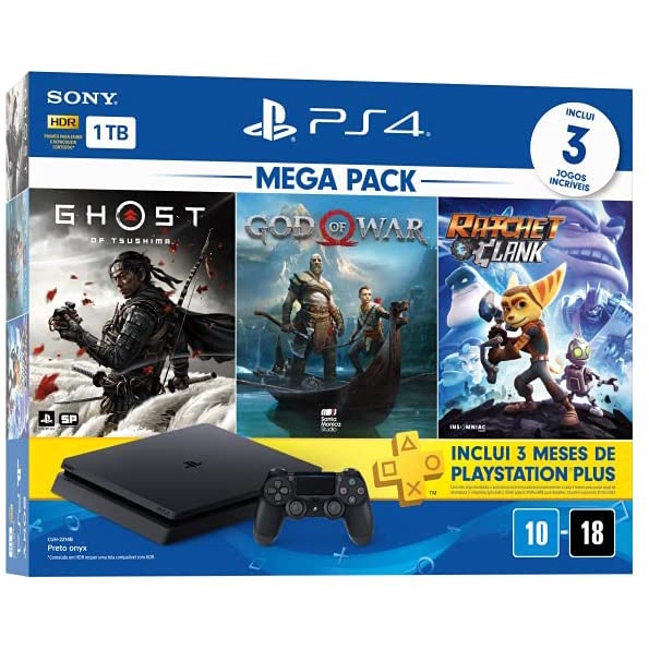 Sony Playstation 4 Slim 1tb Standard Cor Preto Onyx Shopee Brasil