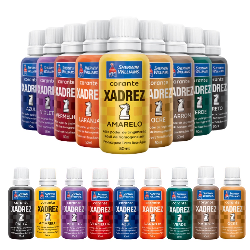 Kit 6 Un. Tinta Bisnaga Corante Xadrez 50ml Preto - Sherwin Williams