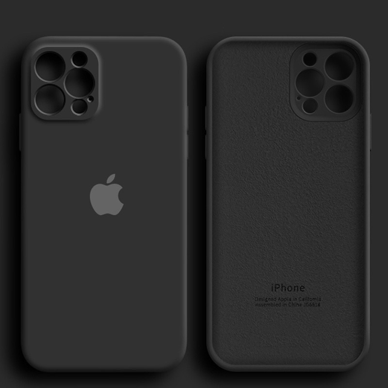 Capa iphone Preta Proteção Câmera Aveludada Fechada 7 plus 8 Xr 11 12 pro max 13 pro 13