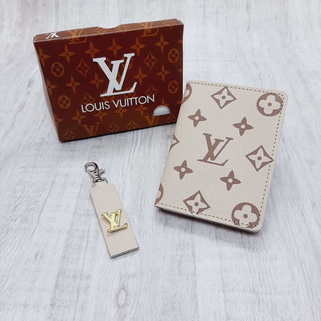 Carteira Masculina Kit com Chaveiro Lv Top Couro Legitimo luxo