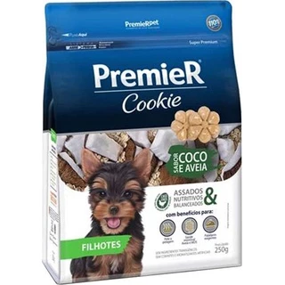 Biscoito Premier Cookie Coco e Aveia para Cães Filhotes 250g