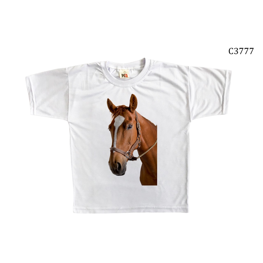 Camiseta Raglan Menino Infantil Desenho Cavalo Country C2263