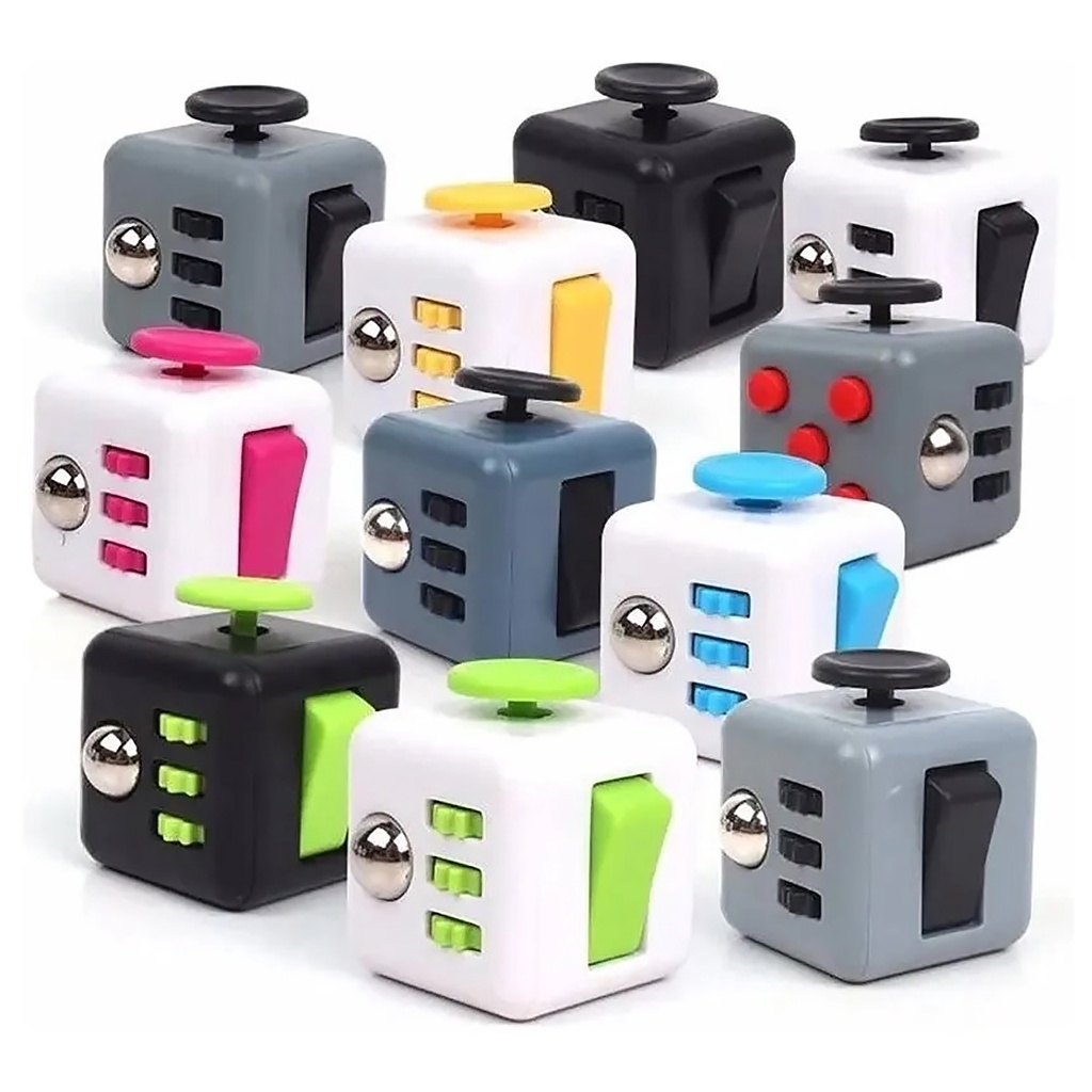 Kit 2 Fidget Toy Cube Mini Clicker Anti Stress Ansiedade Interativo Brinquedo Sensorial Celebre