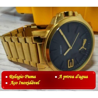 Relogio puma masculino hot sale dourado