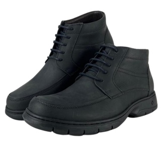 Bota Sapato Sollu Óleo Original Preto 100% Couro Antiderrapante Com Amarração Tradicional Country