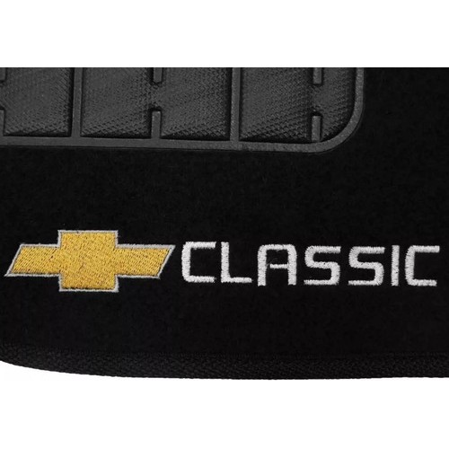 Tapete Carpete Corsa Classic 2003 A 2013 Preto Com Bordado