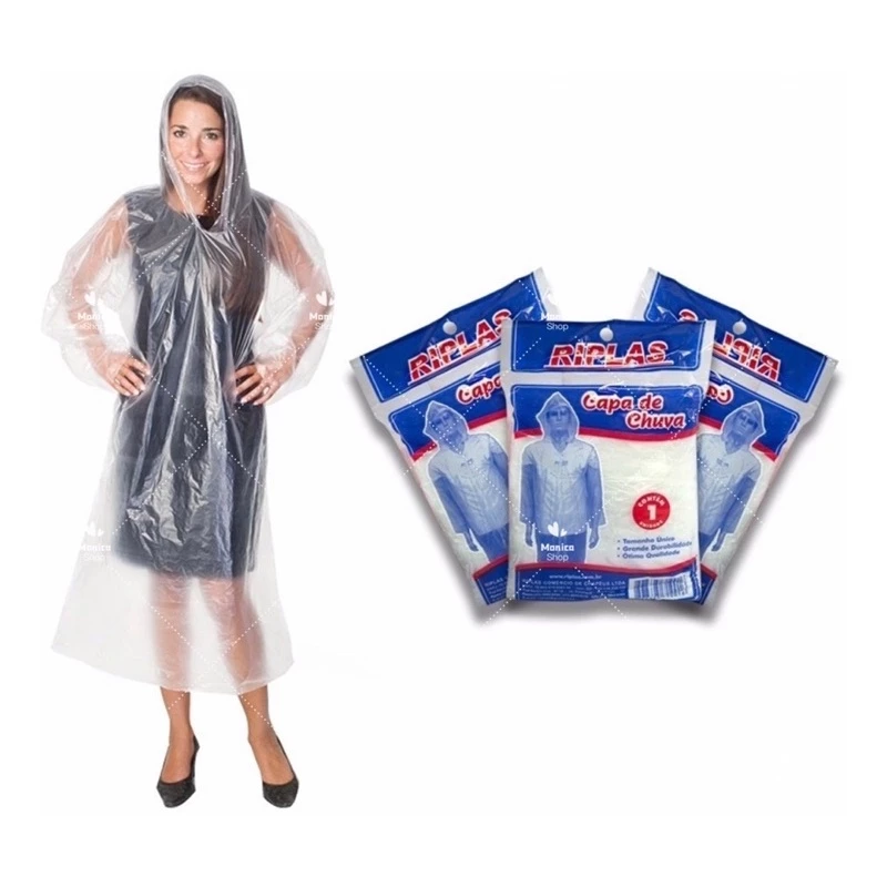 5 Capa De Chuva Proteção Para Eventos Descartável Barata
