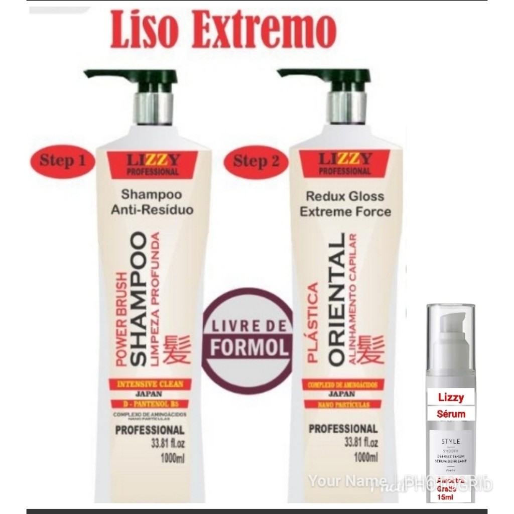 Escova Progressiva Sem Formol Sem Cheiro Sem Ardência Kit 2x1Lt ...