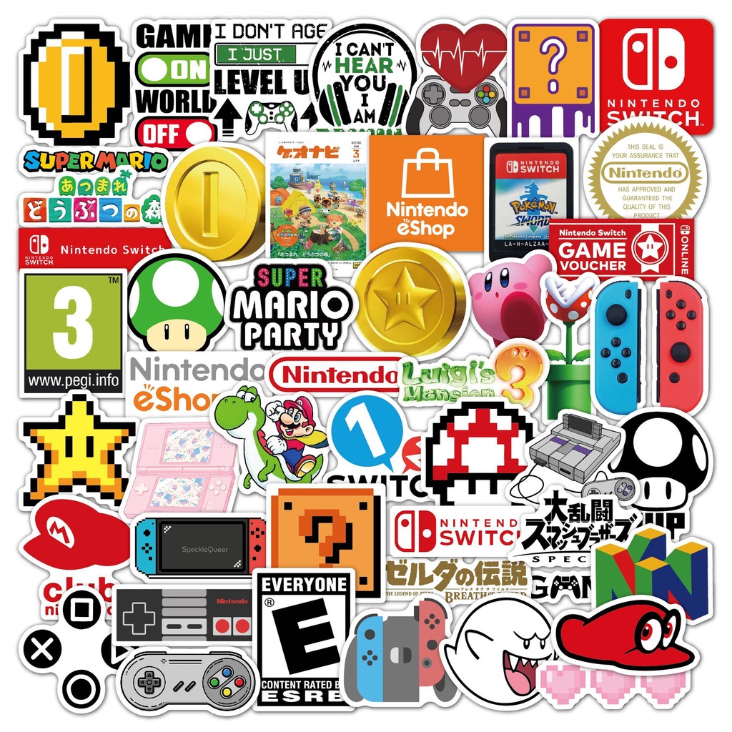 50 pcs Nintendo Swich/NS Tema Adesivos De PVC À Prova D'água