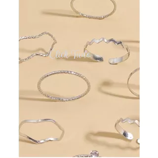 Anel Prata Anel Prata Kit 10pçs Promoção Feminino Moda