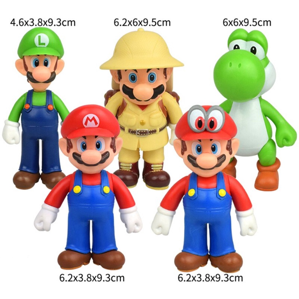Miniaturas bonecos Nintendo Super Mario Bros com cerca de 10cm
